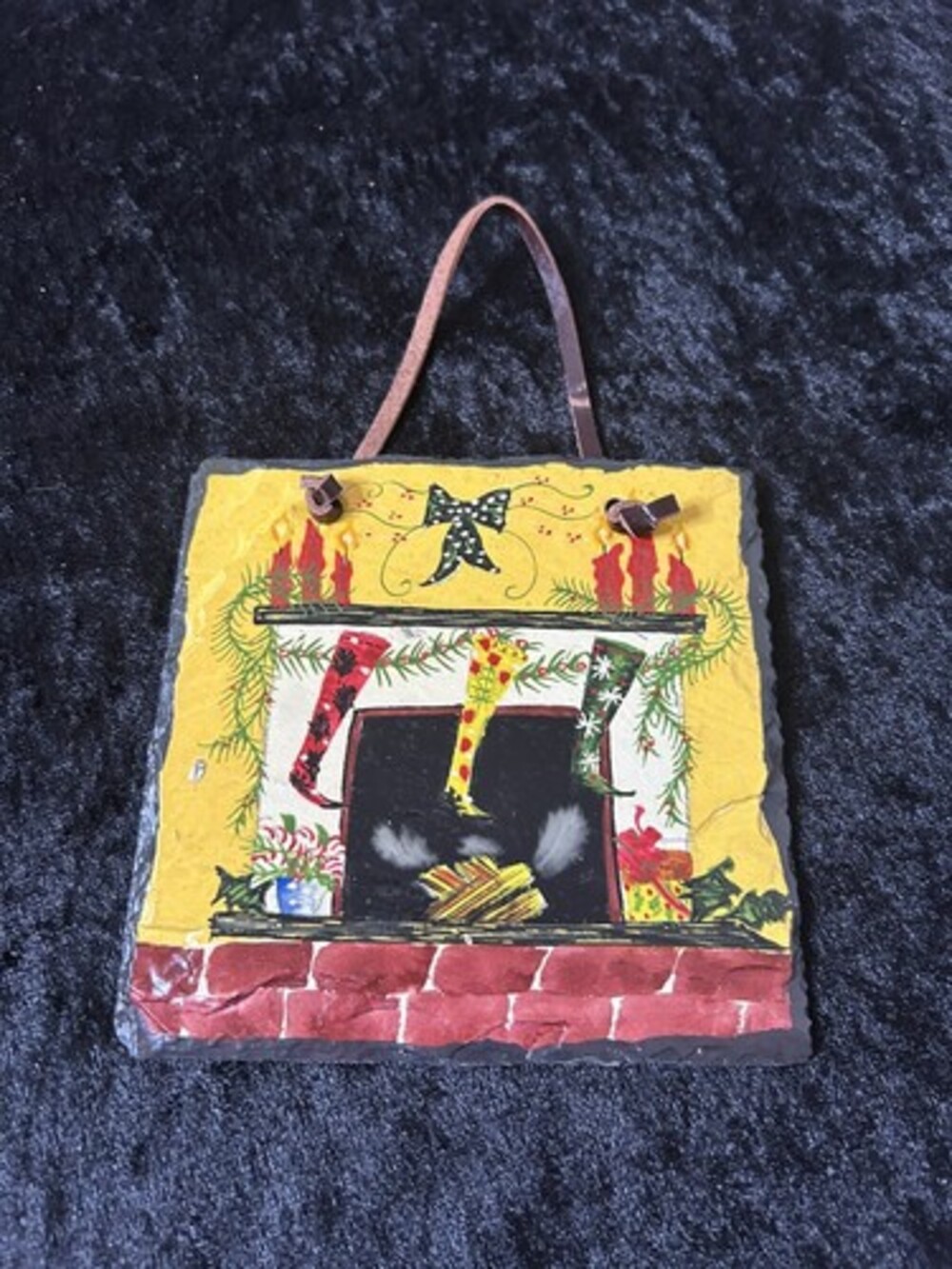 Evergreen Enterprises Christmas Stockings Hand Painted Slate